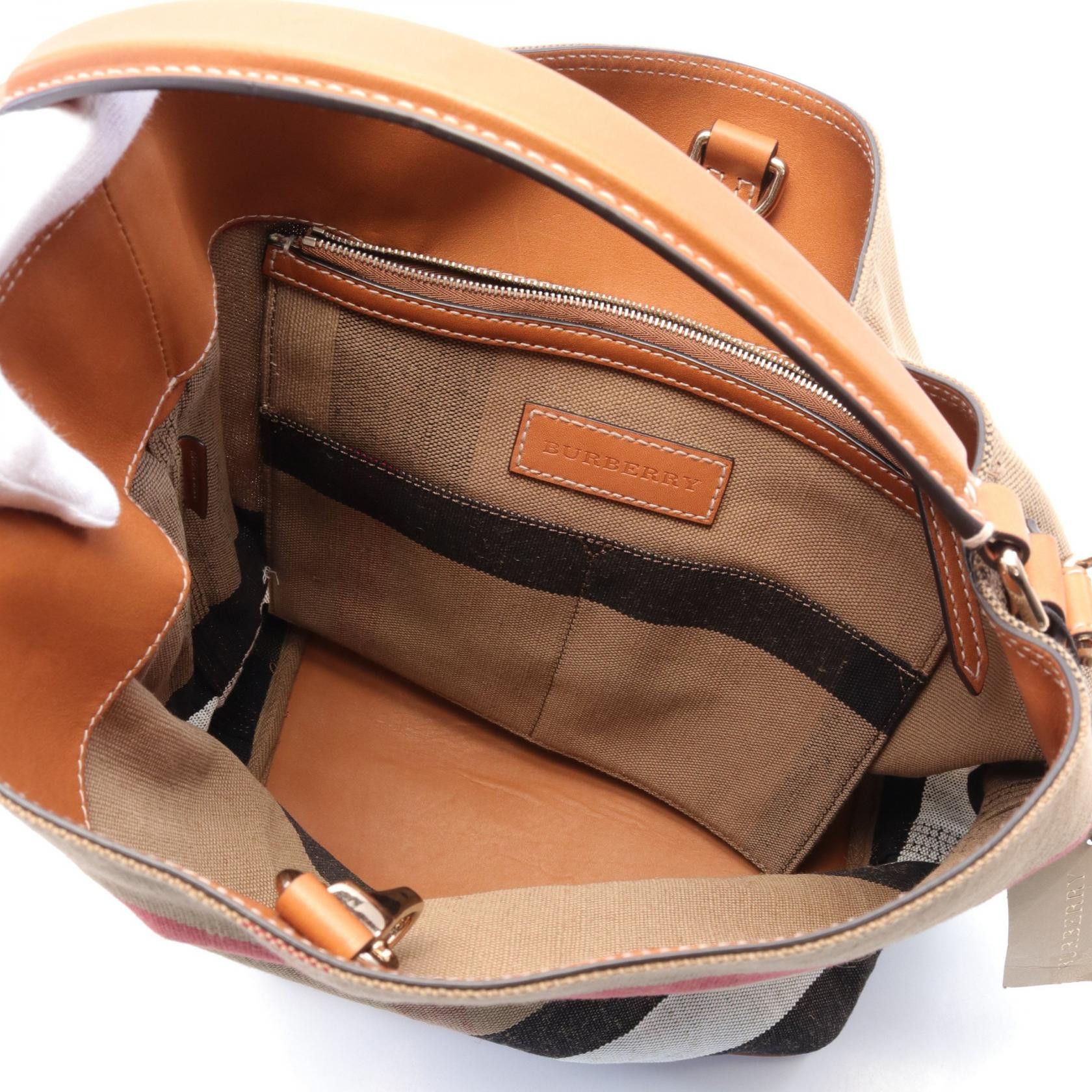 Burberry Burberry The Medium Ashby Canvas Shoulder Bag 3945728 in Great Condition Size ONE SIZE - 3 Thumbnail