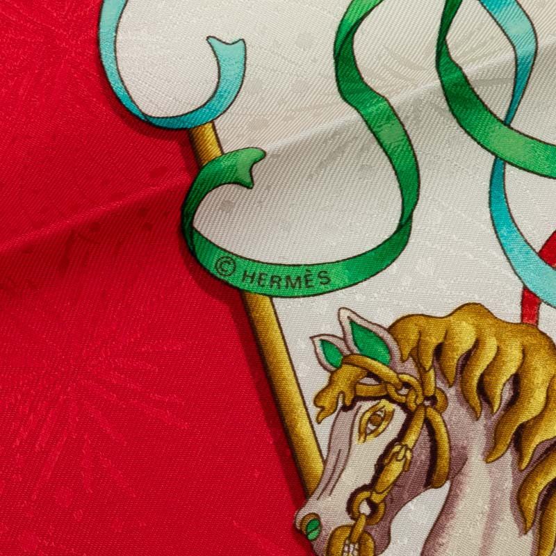 Hermes Hermes Hermes Silk Scarf Carré 90 LUNA PARK Canvas Scarf in Great Condition Size ONE SIZE - 5 Thumbnail