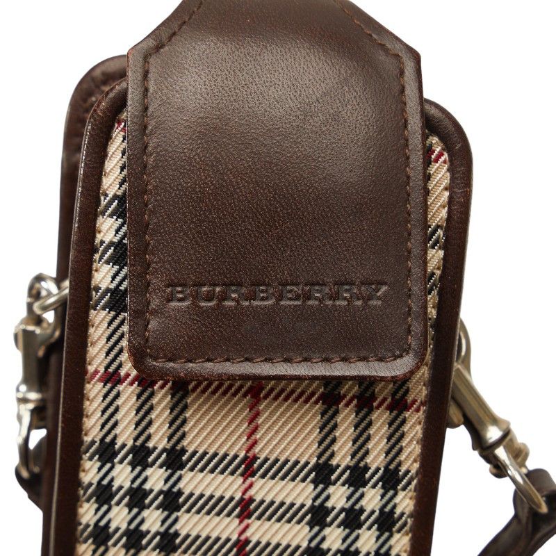 Burberry Burberry Burberry Nova Check Canvas Leather Pouch Canvas Vanity Bag in Very Good Condition Size ONE SIZE - 7 Thumbnail