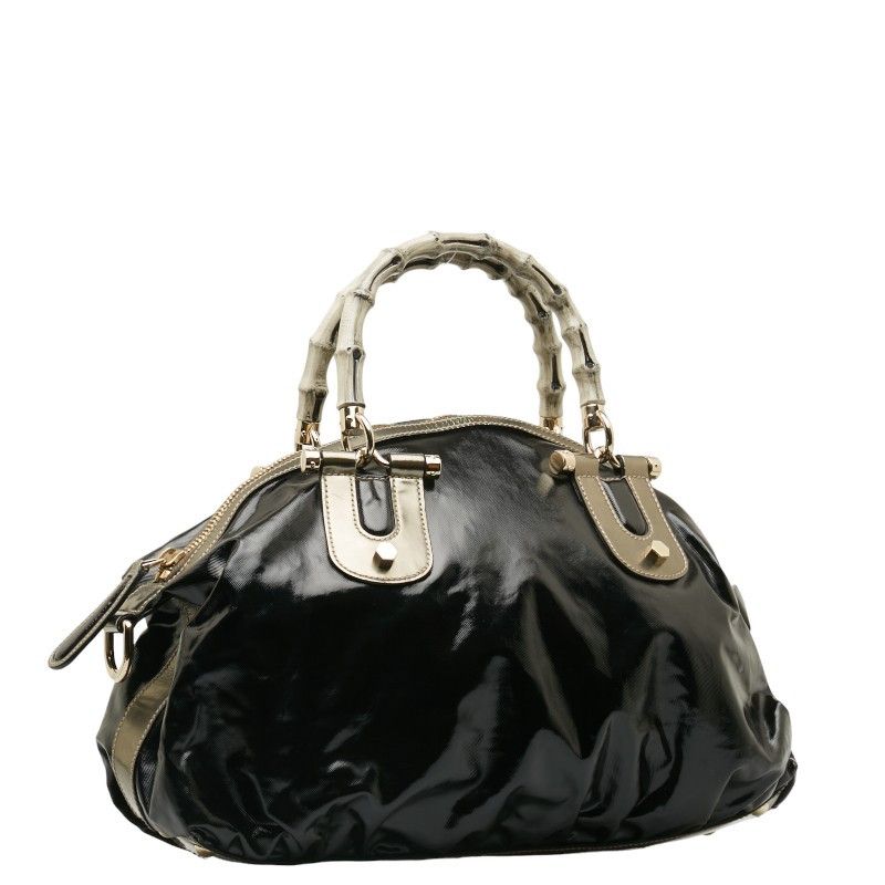 Gucci Gucci Gucci Bamboo Patent Leather 2way Handbag Shoulder Bag Leather Handbag 189867 in Very Good Condition Size ONE SIZE - 2 Thumbnail