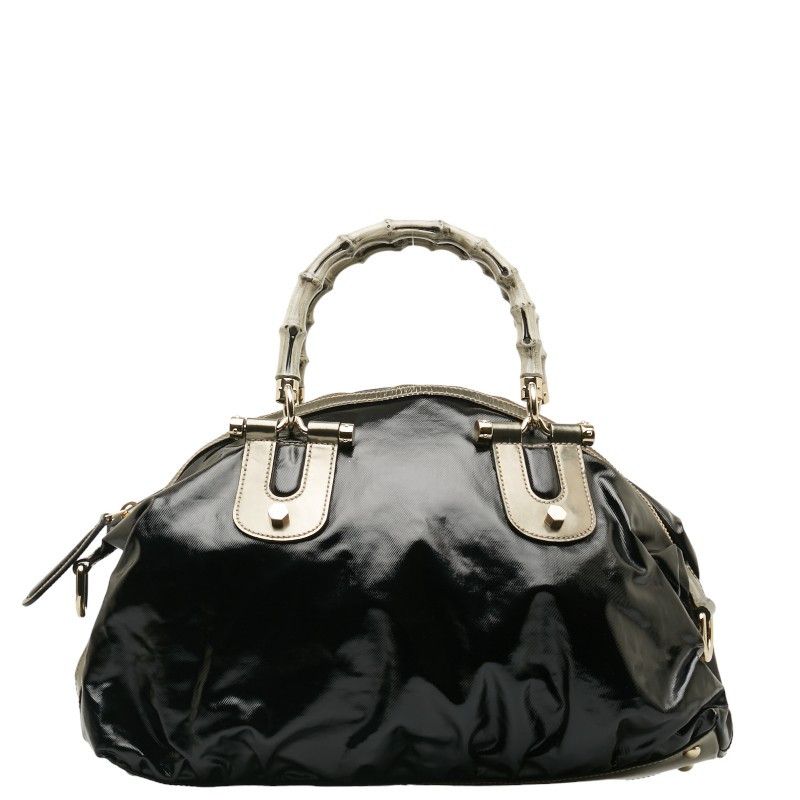 Gucci Gucci Gucci Bamboo Patent Leather 2way Handbag Shoulder Bag Leather Handbag 189867 in Very Good Condition Size ONE SIZE - 3 Thumbnail