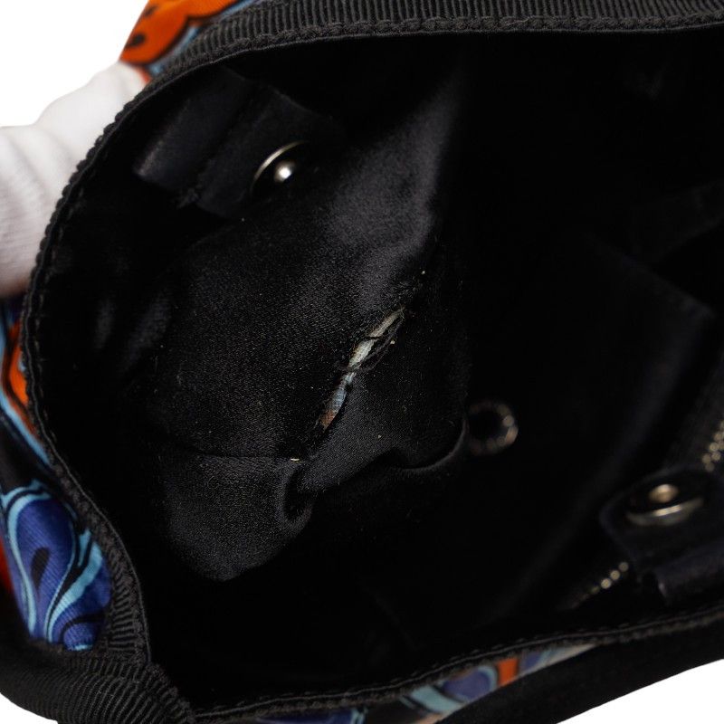 Prada Prada Prada Nylon Flower Shoulder Bag Blue Orange Canvas Shoulder Bag in Good Condition Size ONE SIZE - 7 Thumbnail