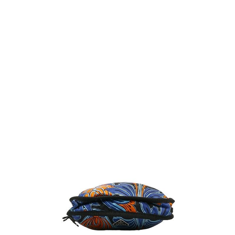 Prada Prada Prada Nylon Flower Shoulder Bag Blue Orange Canvas Shoulder Bag in Good Condition Size ONE SIZE - 4 Thumbnail