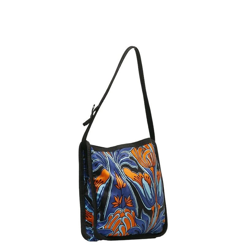 Prada Prada Prada Nylon Flower Shoulder Bag Blue Orange Canvas Shoulder Bag in Good Condition Size ONE SIZE - 2 Thumbnail