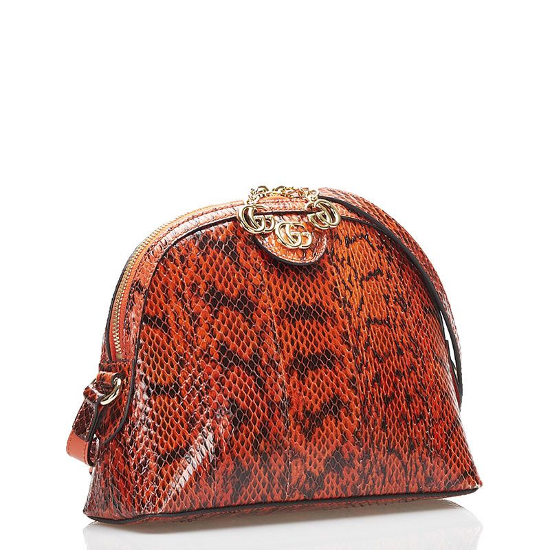 Gucci Gucci Gucci Python Leather Double G Shoulder Bag 499621 Leather Crossbody Bag 499621 in Excellent Condition Size ONE SIZE - 2 Thumbnail