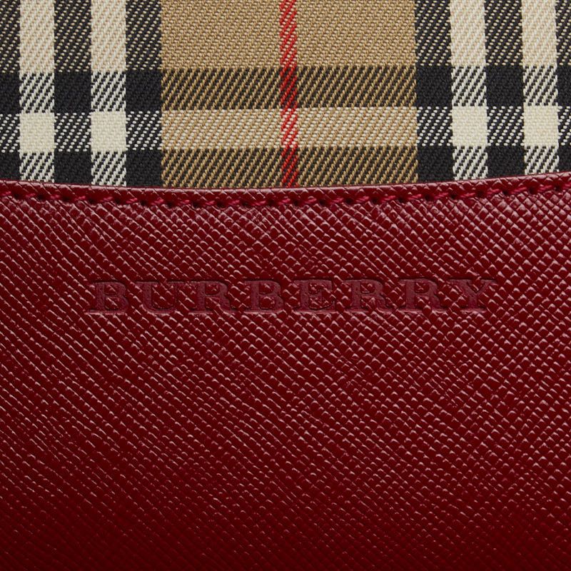 Burberry Burberry Burberry Nova Check Shadow Horse Canvas Leather Handbag Canvas Handbag in Very Good Condition Size ONE SIZE - 9 Thumbnail