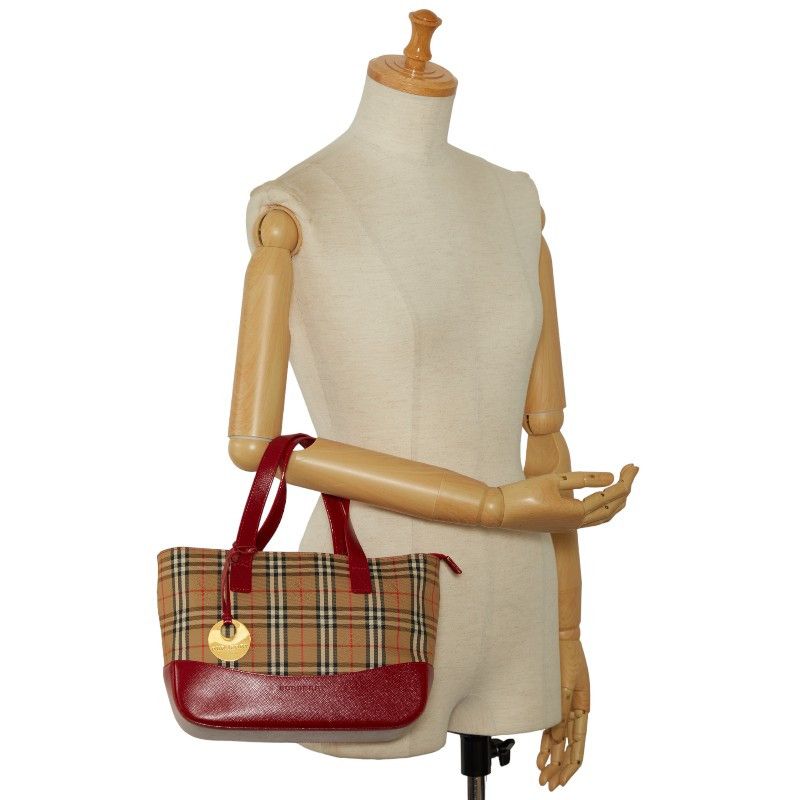 Burberry Burberry Burberry Nova Check Shadow Horse Canvas Leather Handbag Canvas Handbag in Very Good Condition Size ONE SIZE - 10 Thumbnail