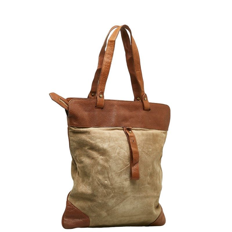 Burberry Burberry Burberry Suede Leather Tote Bag Leather Tote Bag in Good Condition Size ONE SIZE - 2 Thumbnail