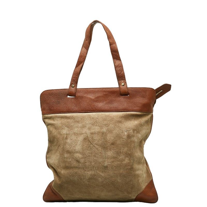 Burberry Burberry Burberry Suede Leather Tote Bag Leather Tote Bag in Good Condition Size ONE SIZE - 3 Thumbnail