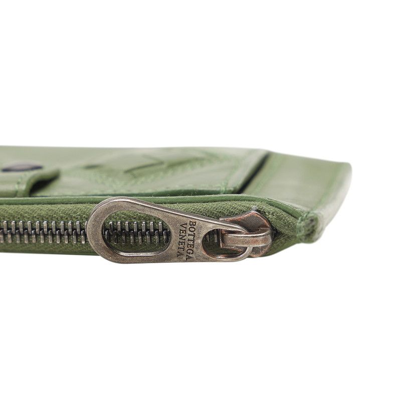 Bottega Veneta Bottega Veneta Bottega Veneta Intrecciato Leather Coin Case Green Leather Coin Case in Very Good Condition Size ONE SIZE - 5 Thumbnail