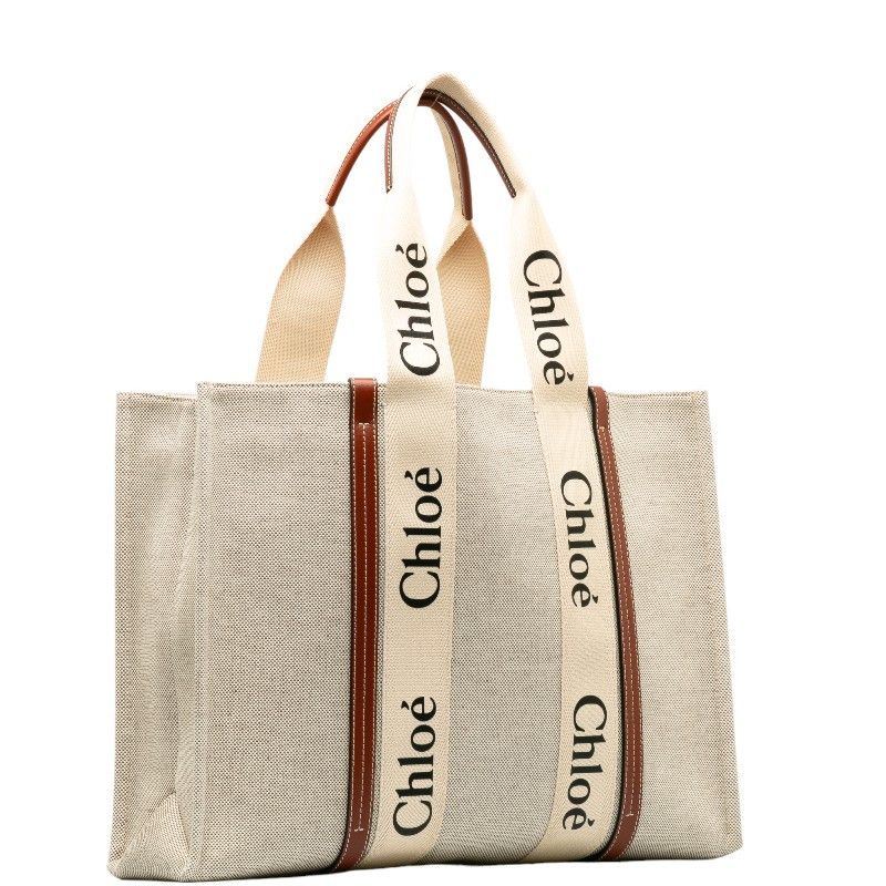 Chloe Chloe Chloe Canvas Leather Woody Large Tote Bag CHC22AS Canvas Tote Bag CHC22AS in Great Condition Size ONE SIZE - 2 Thumbnail