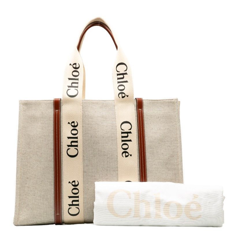 Chloe Chloe Chloe Canvas Leather Woody Large Tote Bag CHC22AS Canvas Tote Bag CHC22AS in Great Condition Size ONE SIZE - 8 Thumbnail