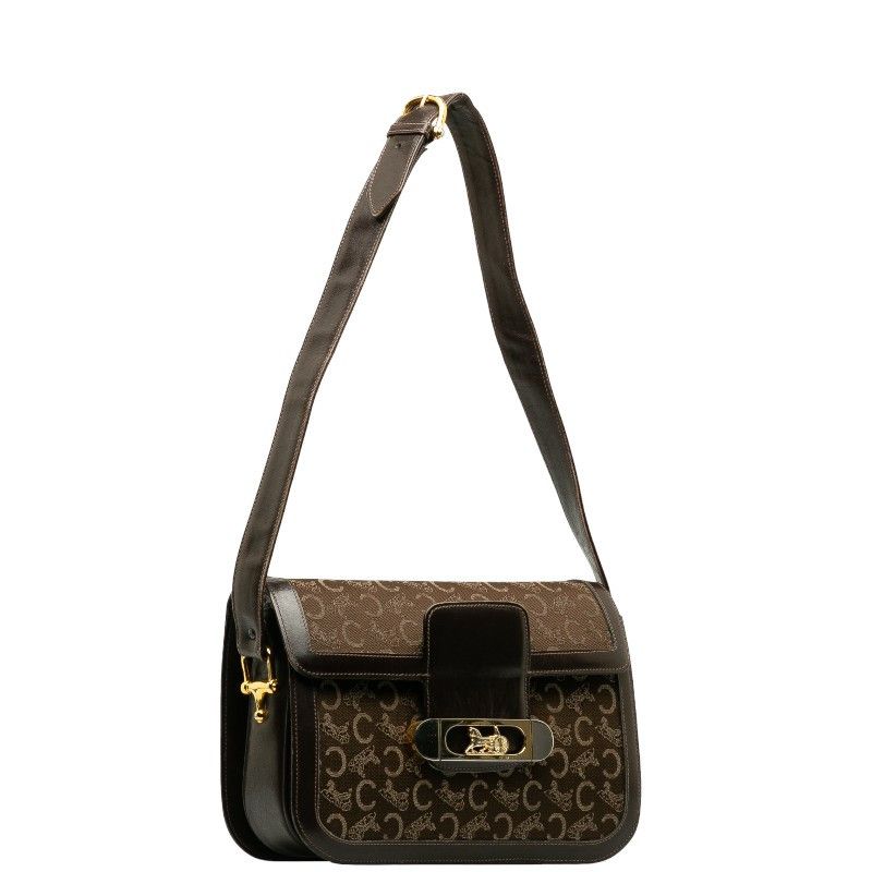 Celine Celine Celine Canvas Leather C Macadam Carriage Buckle Shoulder Bag Canvas Shoulder Bag in Very Good Condition Size ONE SIZE - 3 Thumbnail