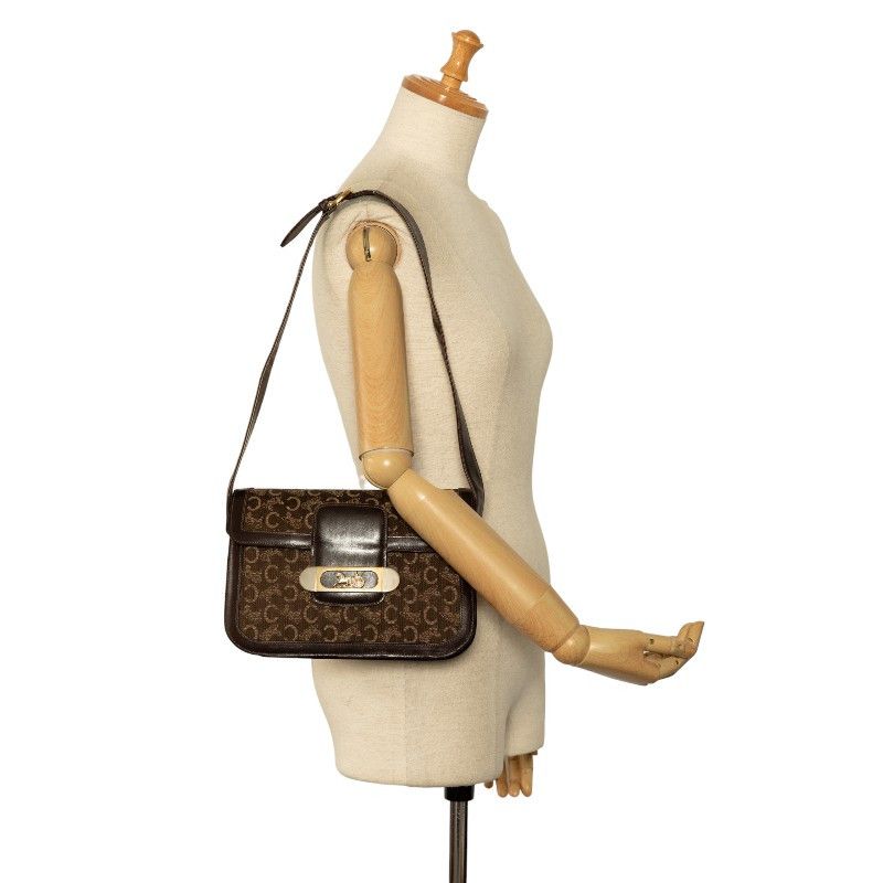 Celine Celine Celine Canvas Leather C Macadam Carriage Buckle Shoulder Bag Canvas Shoulder Bag in Very Good Condition Size ONE SIZE - 10 Thumbnail