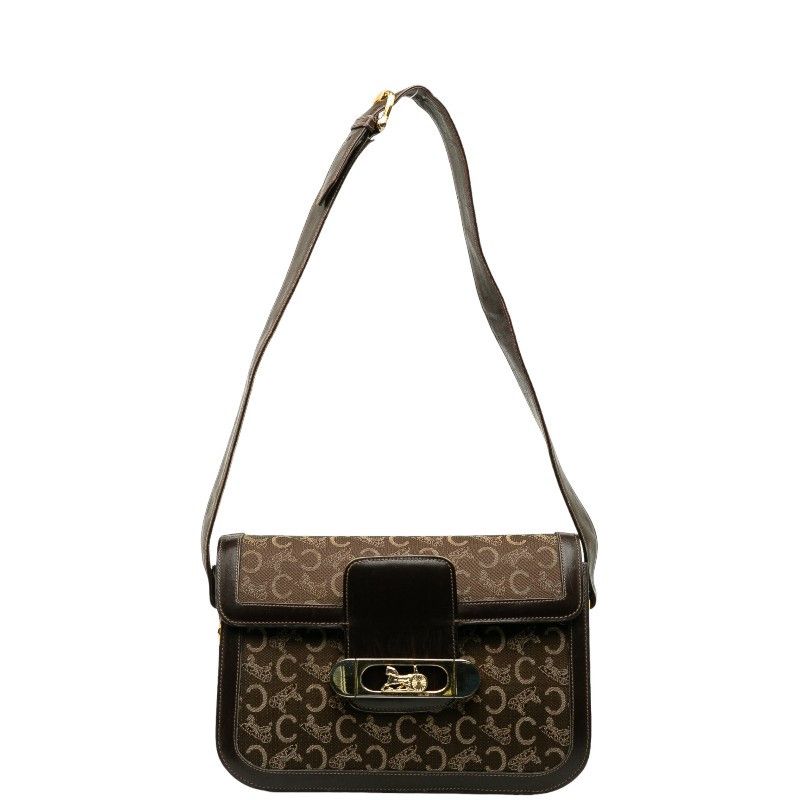 Celine Celine Celine Canvas Leather C Macadam Carriage Buckle Shoulder Bag Canvas Shoulder Bag in Very Good Condition Size ONE SIZE - 2 Thumbnail