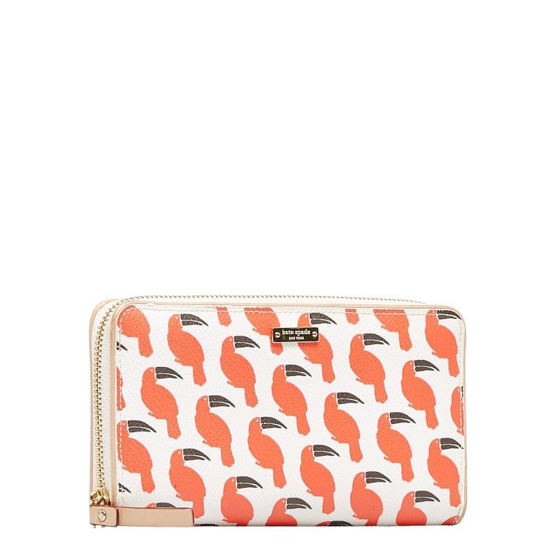 Kate Spade Kate Spade Kate Spade Bird Pattern PVC Leather Zip-Around Wallet Plastic Long Wallet in Good Condition Size ONE SIZE - 2 Thumbnail