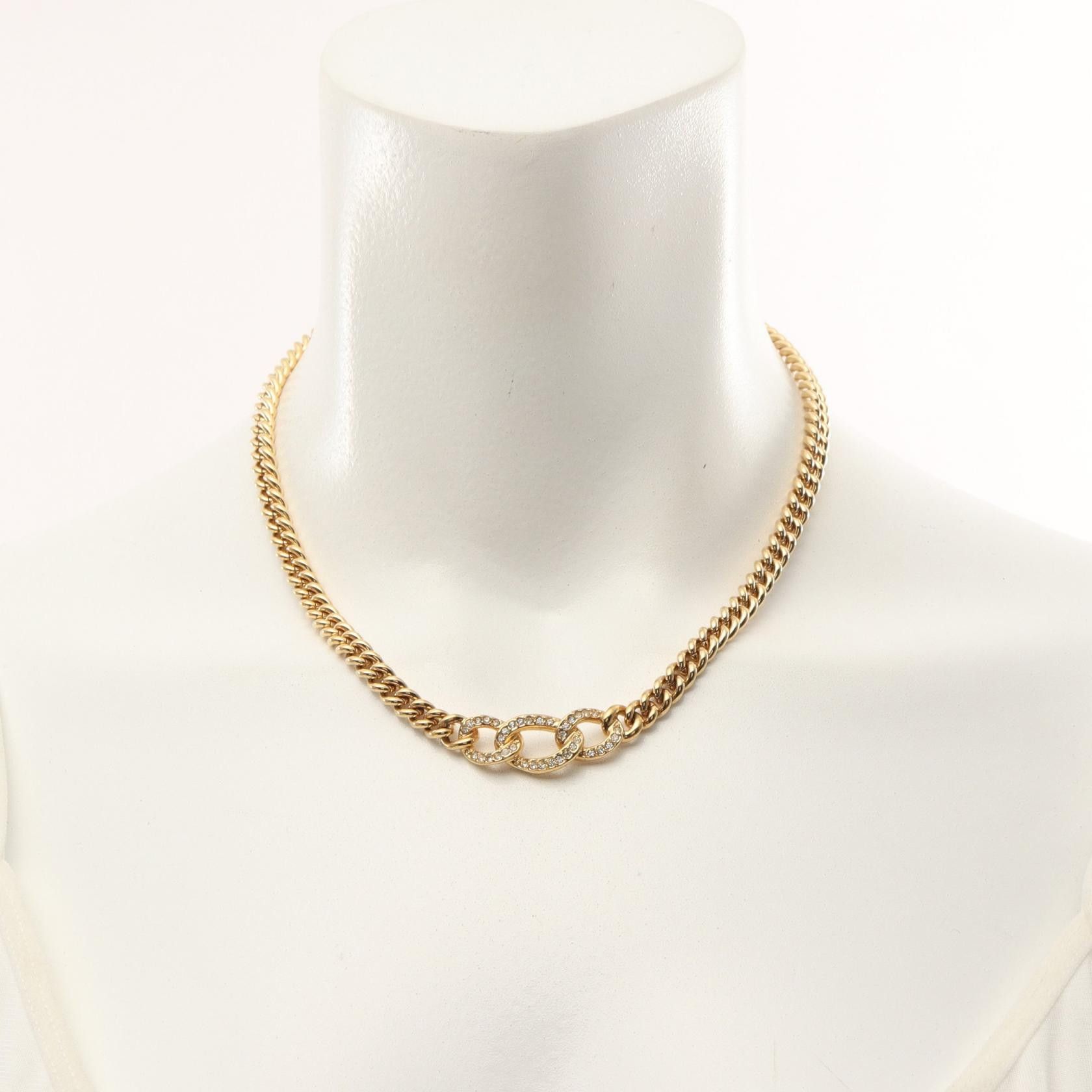Dior Dior Rhinestone Chain Necklace Metal Necklace in Great Condition Size ONE SIZE - 5 Thumbnail