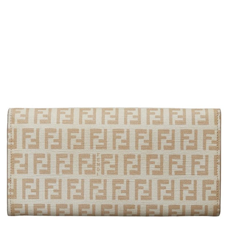 Fendi Fendi Fendi Zucchino Long Wallet Beige PVC Leather Canvas Long Wallet in Very Good Condition Size ONE SIZE - 3 Thumbnail