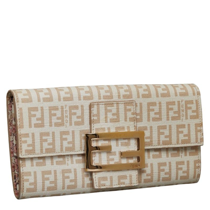Fendi Fendi Fendi Zucchino Long Wallet Beige PVC Leather Canvas Long Wallet in Very Good Condition Size ONE SIZE - 2 Thumbnail