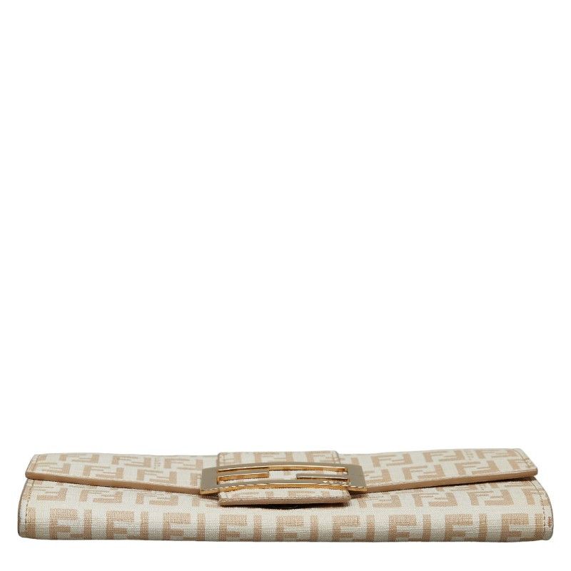 Fendi Fendi Fendi Zucchino Long Wallet Beige PVC Leather Canvas Long Wallet in Very Good Condition Size ONE SIZE - 4 Thumbnail