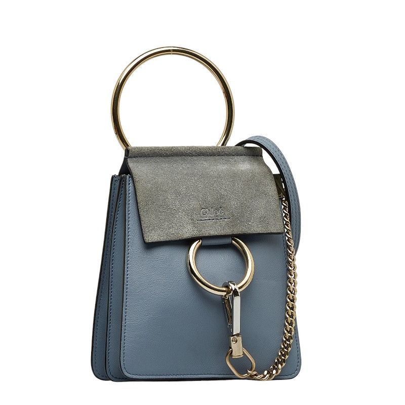 Chloe Chloe Chloe Faye Small Bracelet Bag Leather Suede Light Blue Leather Shoulder Bag in Very Good Condition Size ONE SIZE - 2 Thumbnail