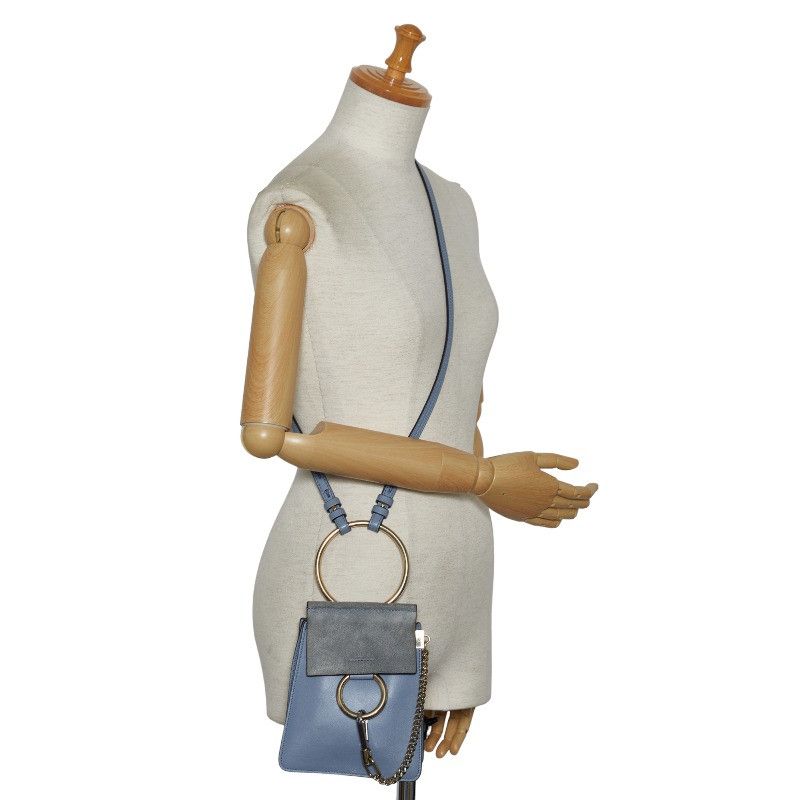 Chloe Chloe Chloe Faye Small Bracelet Bag Leather Suede Light Blue Leather Shoulder Bag in Very Good Condition Size ONE SIZE - 8 Thumbnail