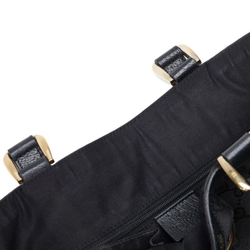 Gucci Gucci Gucci GG Canvas Abby Handbag 130739 Black Leather Canvas Handbag 130739 in Good Condition Size ONE SIZE - 5 Thumbnail