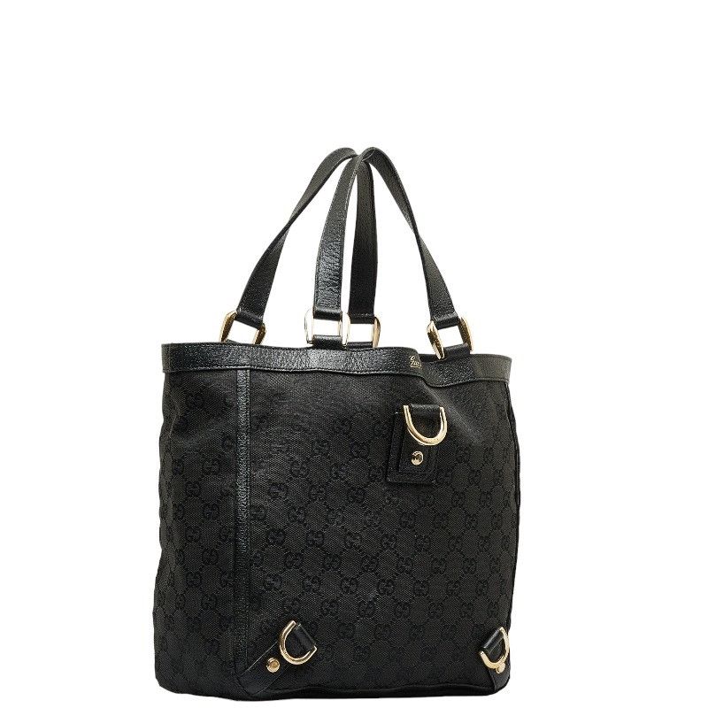 Gucci Gucci Gucci GG Canvas Abby Handbag 130739 Black Leather Canvas Handbag 130739 in Good Condition Size ONE SIZE - 2 Thumbnail