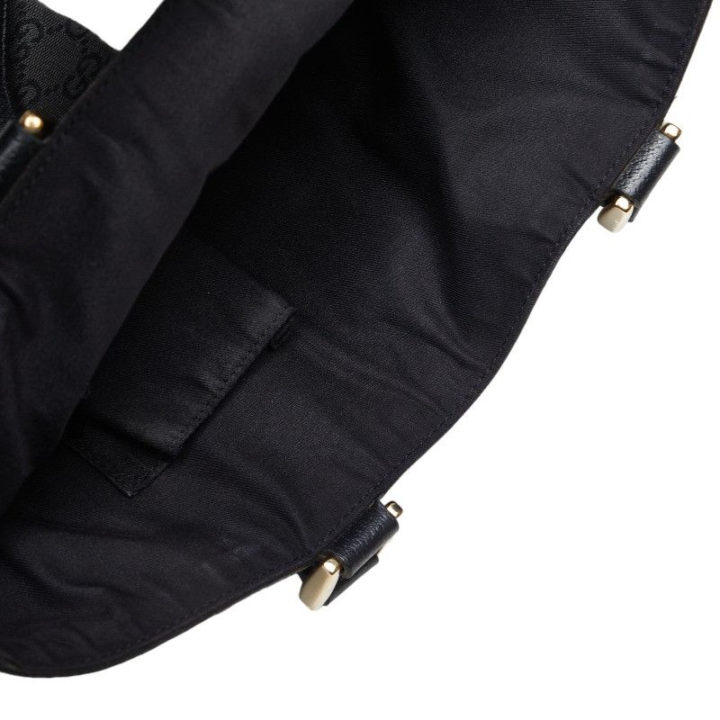 Gucci Gucci Gucci GG Canvas Abby Handbag 130739 Black Leather Canvas Handbag 130739 in Good Condition Size ONE SIZE - 6 Thumbnail