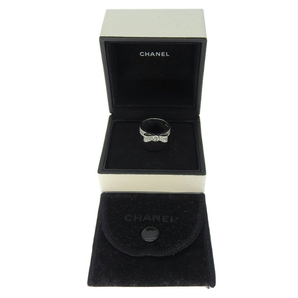 Chanel Chanel Chanel K18WG Diamond Ribbon Ring #50 Metal Ring in Excellent Condition Size ONE SIZE - 5 Thumbnail