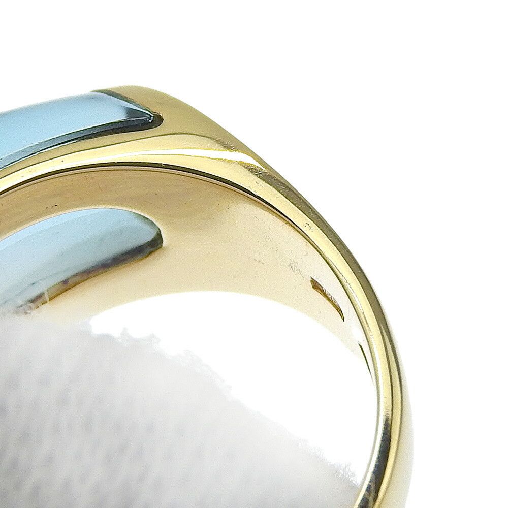 Bvlgari Bvlgari Bvlgari K18YG Blue Topaz Tronchetto Ring Metal Ring in Excellent Condition Size ONE SIZE - 3 Thumbnail