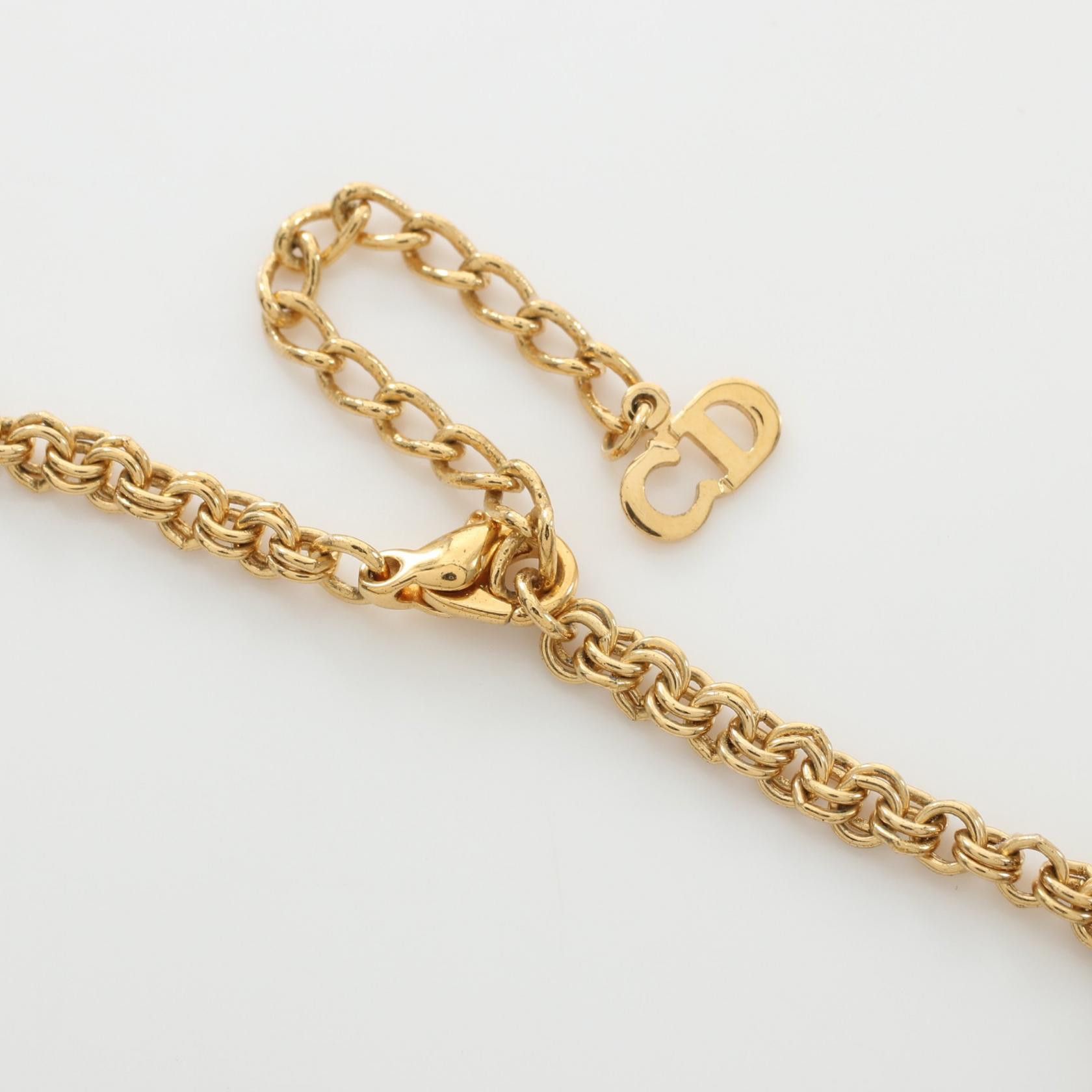 Dior Dior CD Logo Rhinestone Necklace Metal Necklace in Very Good Condition Size ONE SIZE - 3 Thumbnail