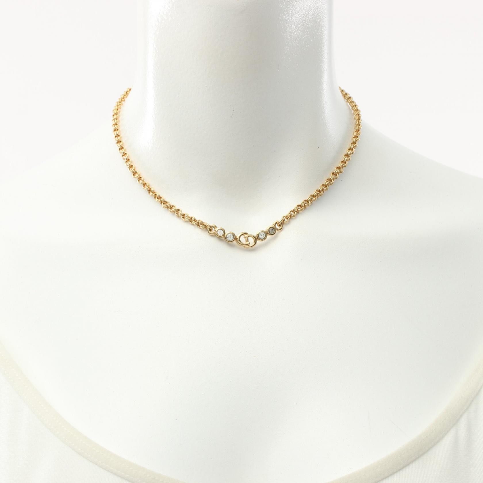 Dior Dior CD Logo Rhinestone Necklace Metal Necklace in Very Good Condition Size ONE SIZE - 5 Thumbnail