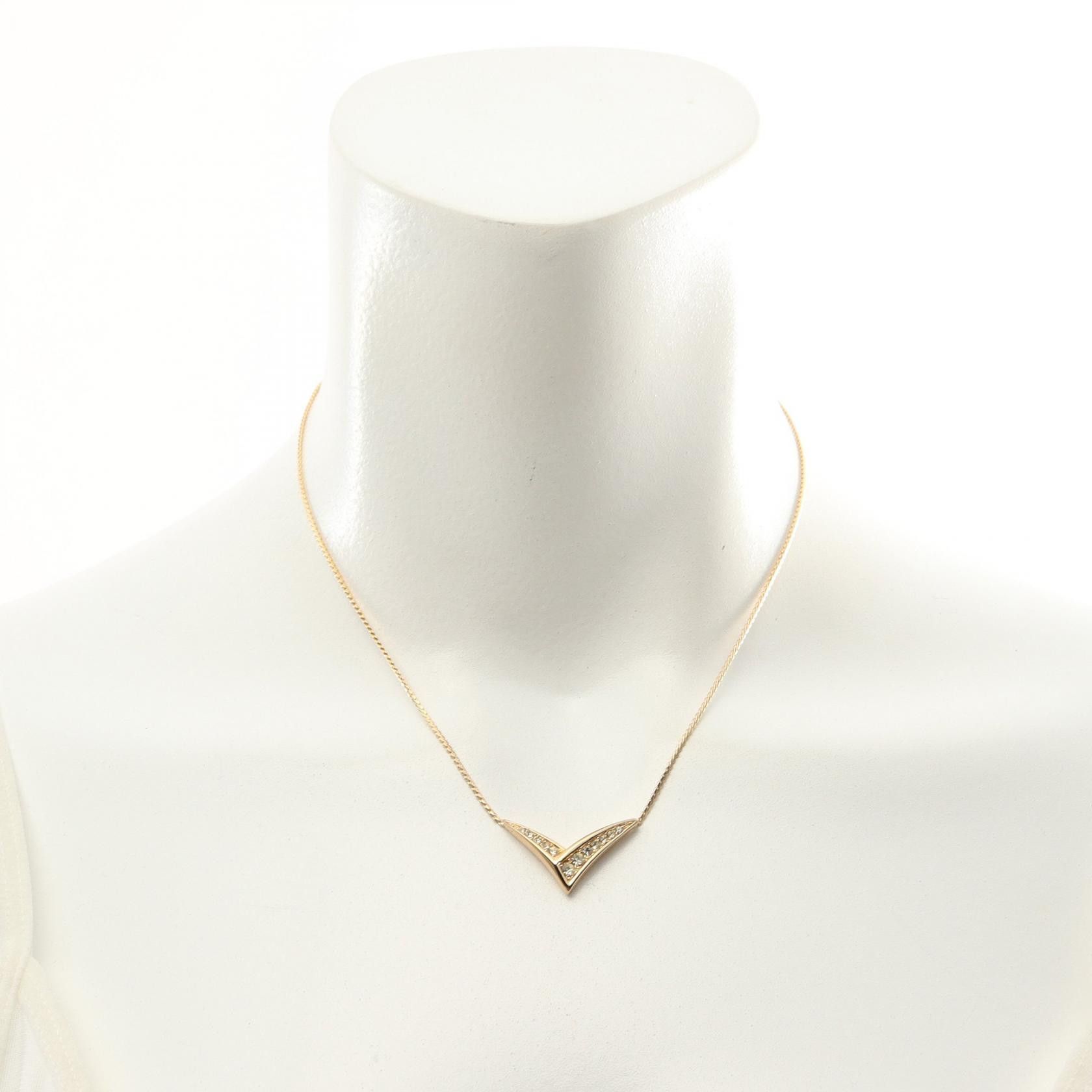Dior Dior V-Shaped Rhinestone Necklace Metal Necklace in Great Condition Size ONE SIZE - 5 Thumbnail