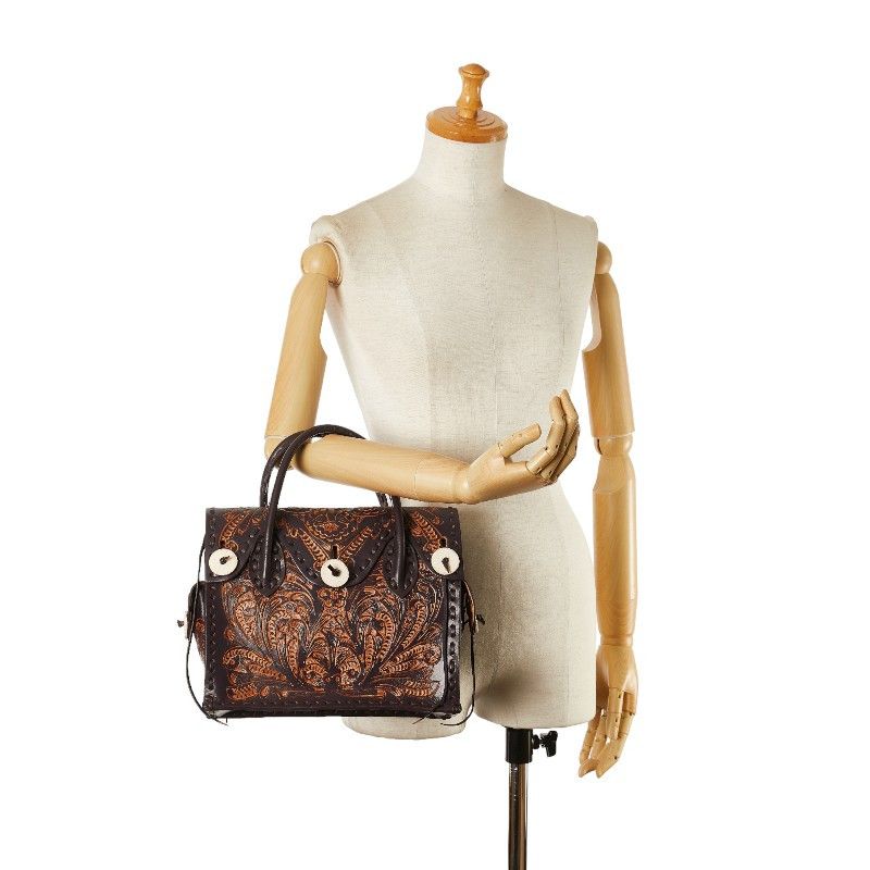 Other Other Carving Tribes Maestra S Leather Handbag Brown Leather Handbag in Very Good Condition Size ONE SIZE - 7 Thumbnail