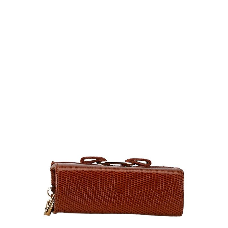 Salvatore Ferragamo Salvatore Ferragamo Salvatore Ferragamo Leather Vara Ribbon Embossed Pouch Leather Vanity Bag in Very Good Condition Size ONE SIZE - 4 Thumbnail
