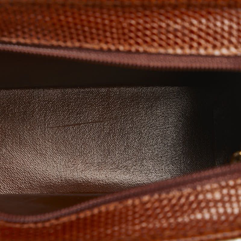 Salvatore Ferragamo Salvatore Ferragamo Salvatore Ferragamo Leather Vara Ribbon Embossed Pouch Leather Vanity Bag in Very Good Condition Size ONE SIZE - 7 Thumbnail