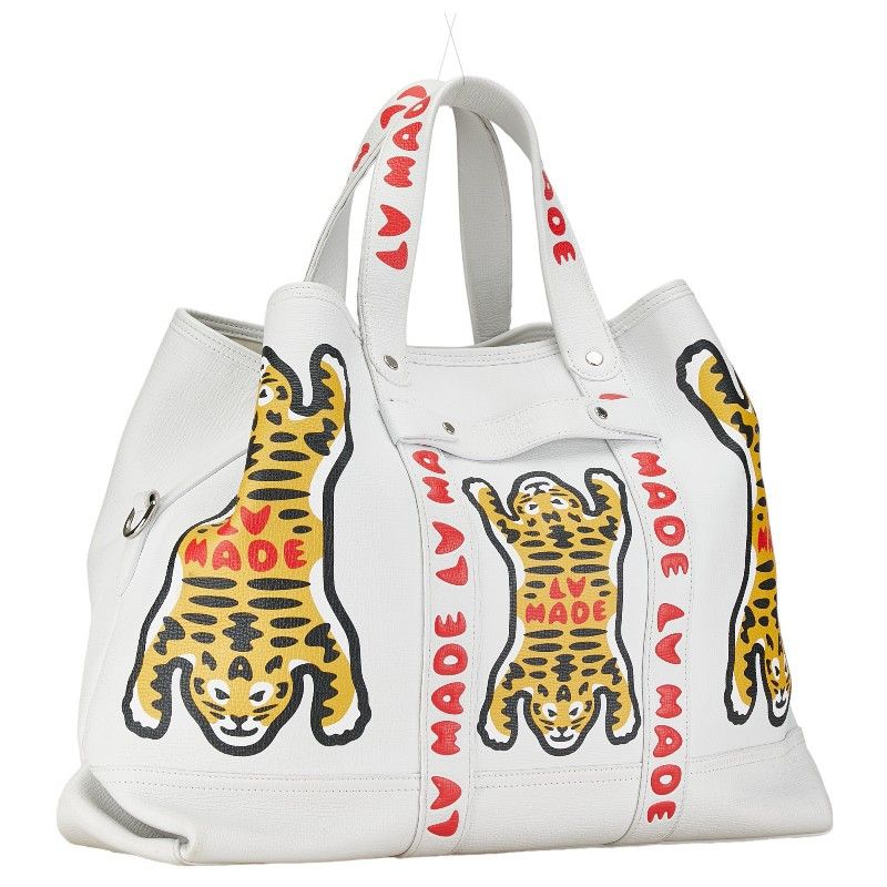 Louis Vuitton Louis Vuitton Louis Vuitton NIGO Collaboration Leather Trolley Tote Bag M59366 Leather Tote Bag M59366 in Very Good Condition Size ONE SIZE - 3 Thumbnail