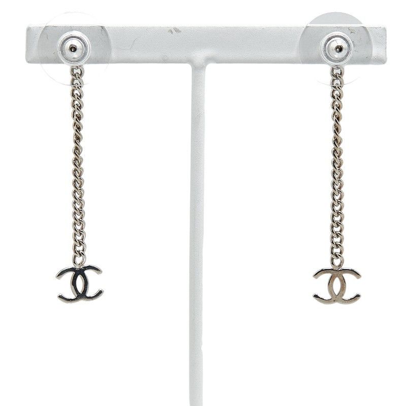 Chanel Chanel Chanel Coco Mark Long Chain Metal Earrings Metal Earrings in Very Good Condition Size ONE SIZE - 2 Thumbnail