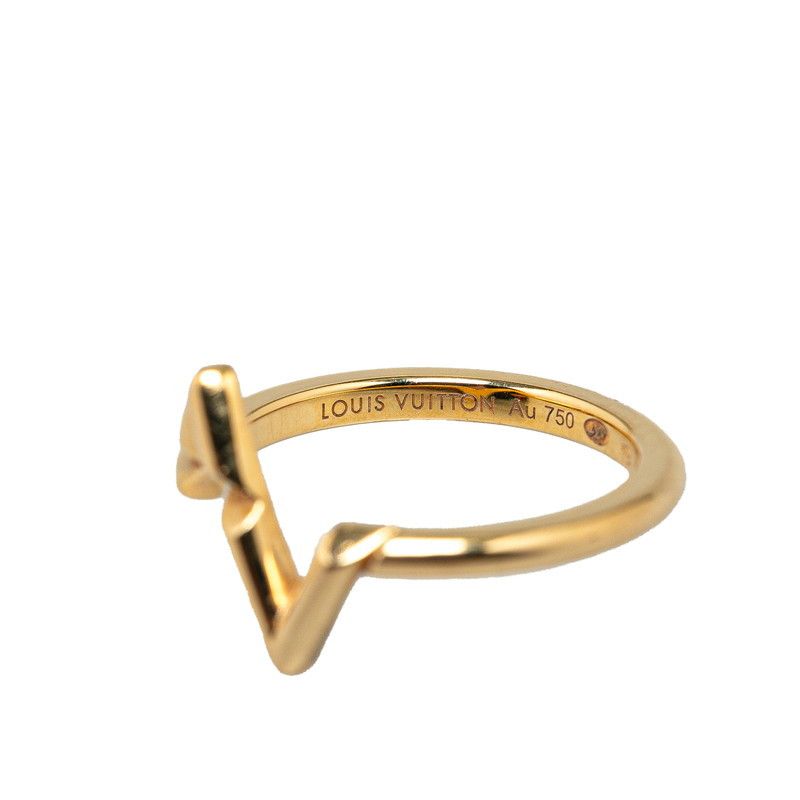 Louis Vuitton Louis Vuitton Louis Vuitton LV Volt Upside Down Ring K18YG #54 Metal Ring Q9Q32H in Great Condition Size ONE SIZE - 5 Thumbnail