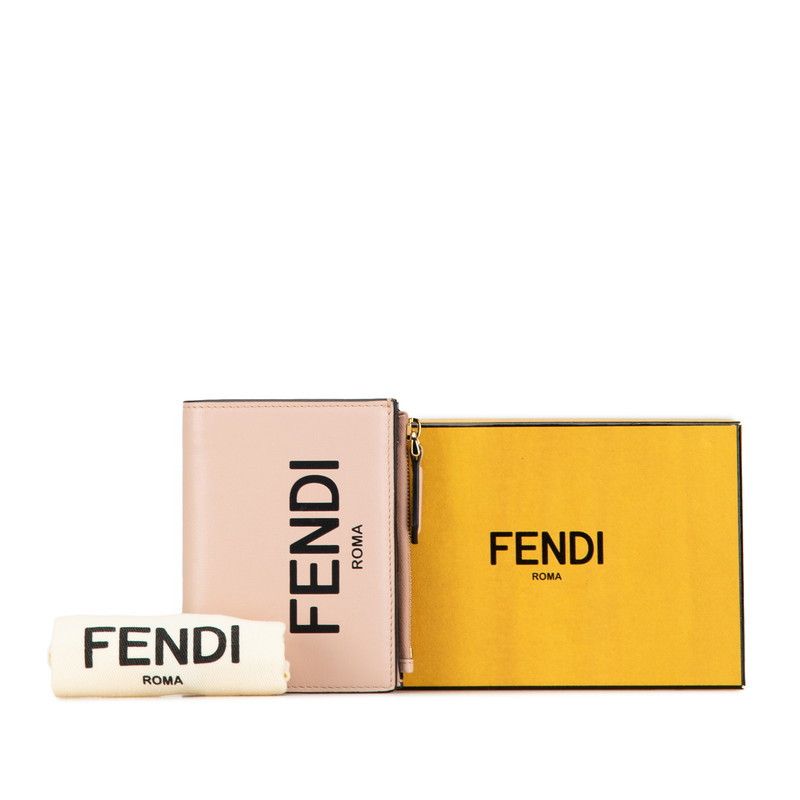 Fendi Fendi Fendi Leather Logo Bifold Wallet Pink Leather Short Wallet in Very Good Condition Size ONE SIZE - 10 Thumbnail