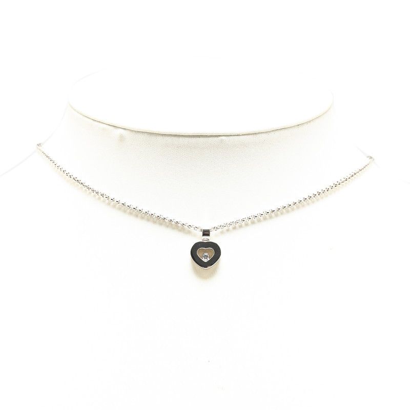 Chopard Chopard Chopard Happy Diamond 1P Diamond Heart Motif Necklace K18WG White Gold Metal Necklace in Great Condition Size ONE SIZE - 5 Thumbnail