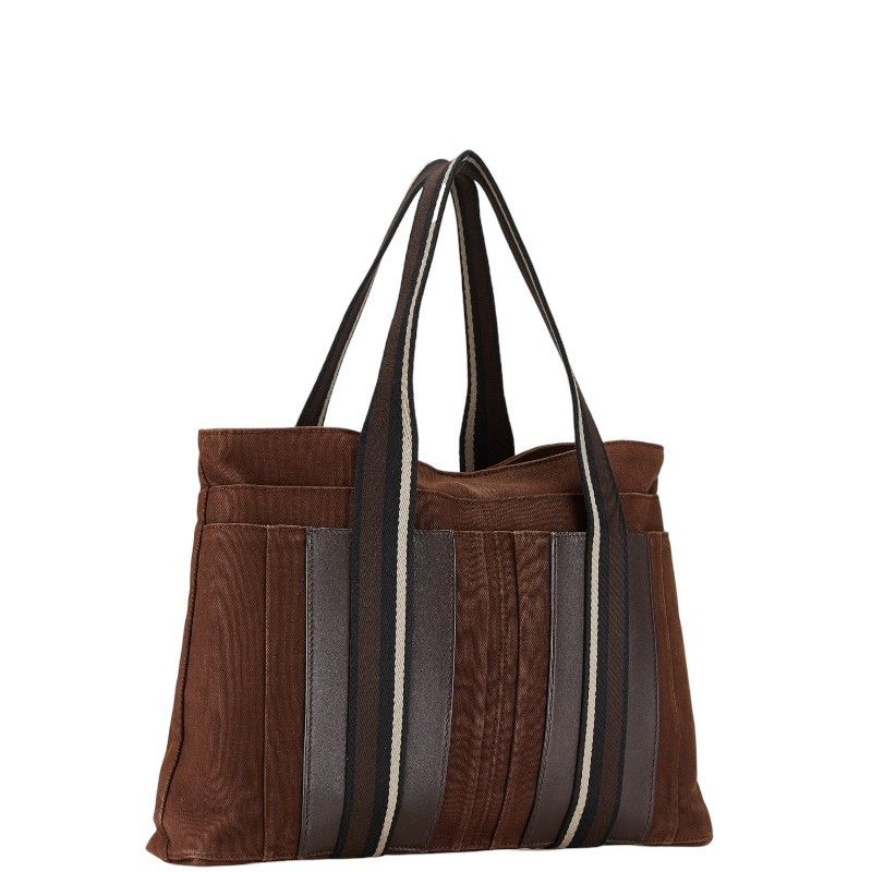 Hermes Hermes Hermes Canvas Leather Trocadero Horizontal MM Tote Bag Canvas Tote Bag in Very Good Condition Size ONE SIZE - 2 Thumbnail