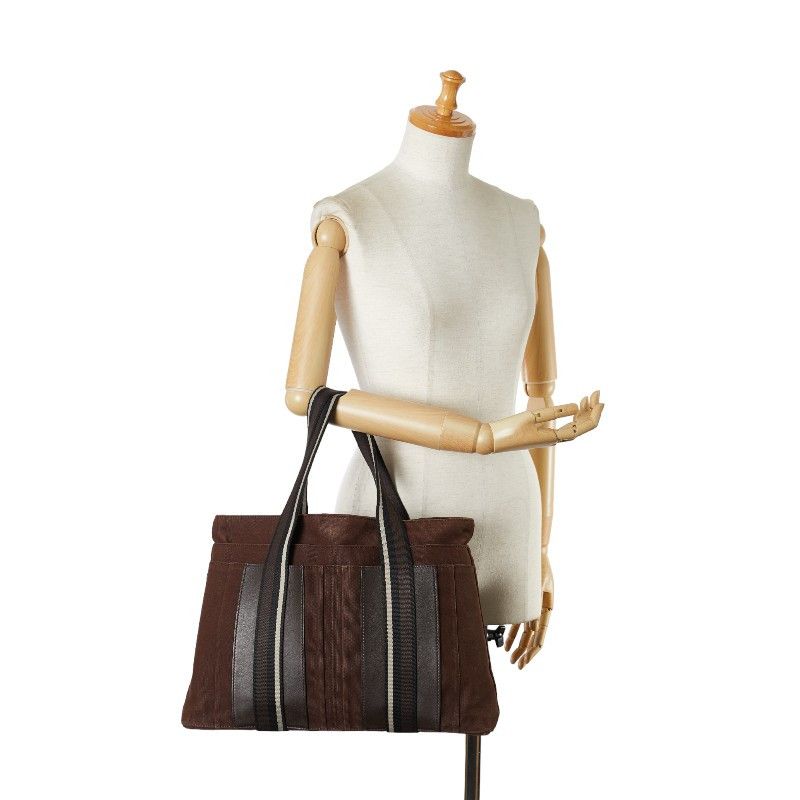 Hermes Hermes Hermes Canvas Leather Trocadero Horizontal MM Tote Bag Canvas Tote Bag in Very Good Condition Size ONE SIZE - 8 Thumbnail