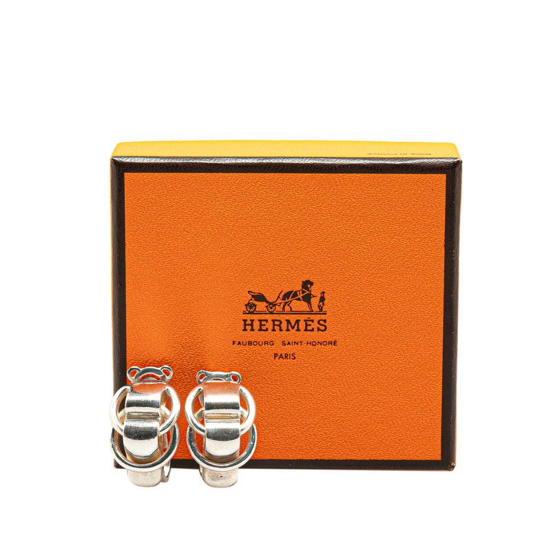 Hermes Hermes Hermes SV925 Silver Deux Anneaux Earrings Metal Earrings in Very Good Condition Size ONE SIZE - 6 Thumbnail