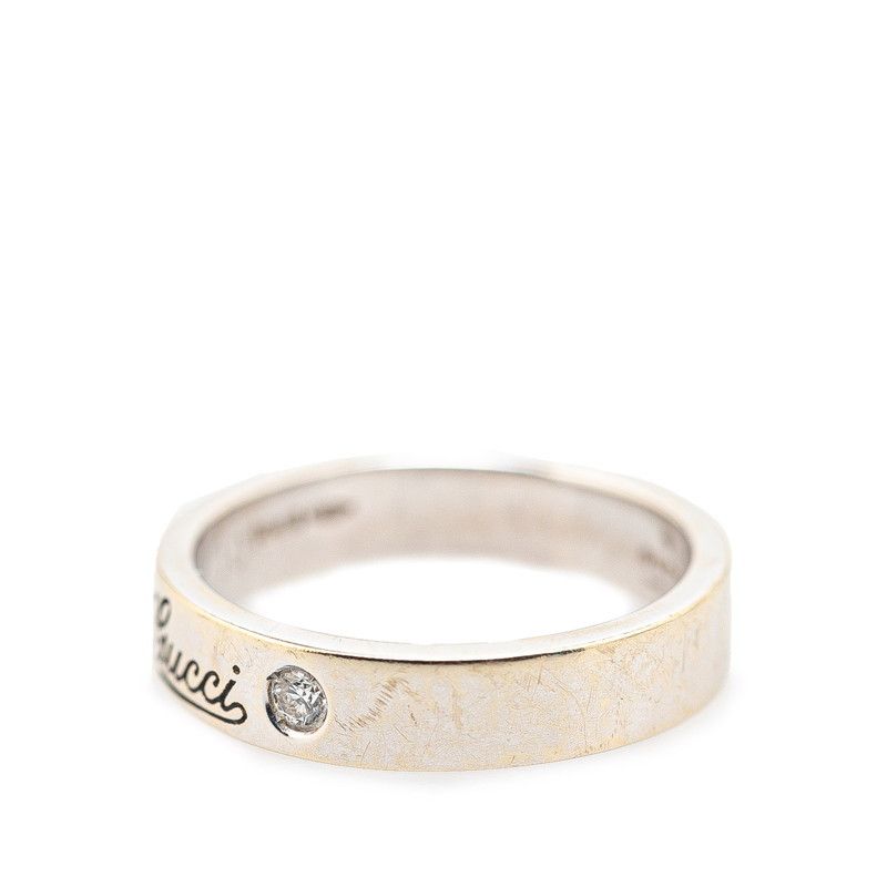 Gucci Gucci Gucci K18WG Diamond Icon Print Ring White Gold Metal Ring in Very Good Condition Size ONE SIZE - 2 Thumbnail