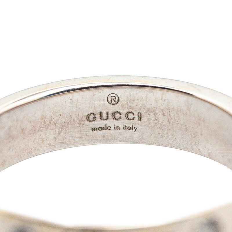 Gucci Gucci Gucci K18WG Diamond Icon Print Ring White Gold Metal Ring in Very Good Condition Size ONE SIZE - 4 Thumbnail