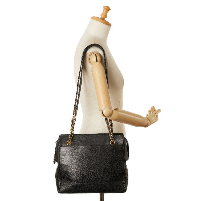 Chanel Chanel Chanel Caviar Skin Coco Mark Chain Shoulder Bag Leather Shoulder Bag in Very Good Condition Size ONE SIZE - 9 Thumbnail