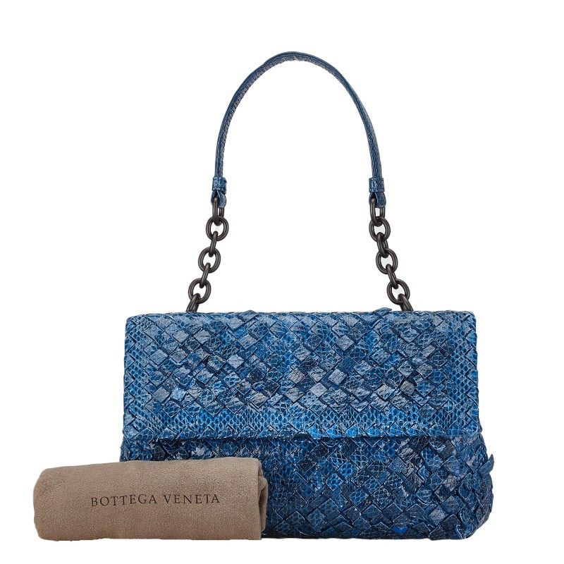 Bottega Veneta Bottega Veneta Bottega Veneta Intrecciato Python Handbag Chain Shoulder Bag Leather Shoulder Bag in Very Good Condition Size ONE SIZE - 9 Thumbnail