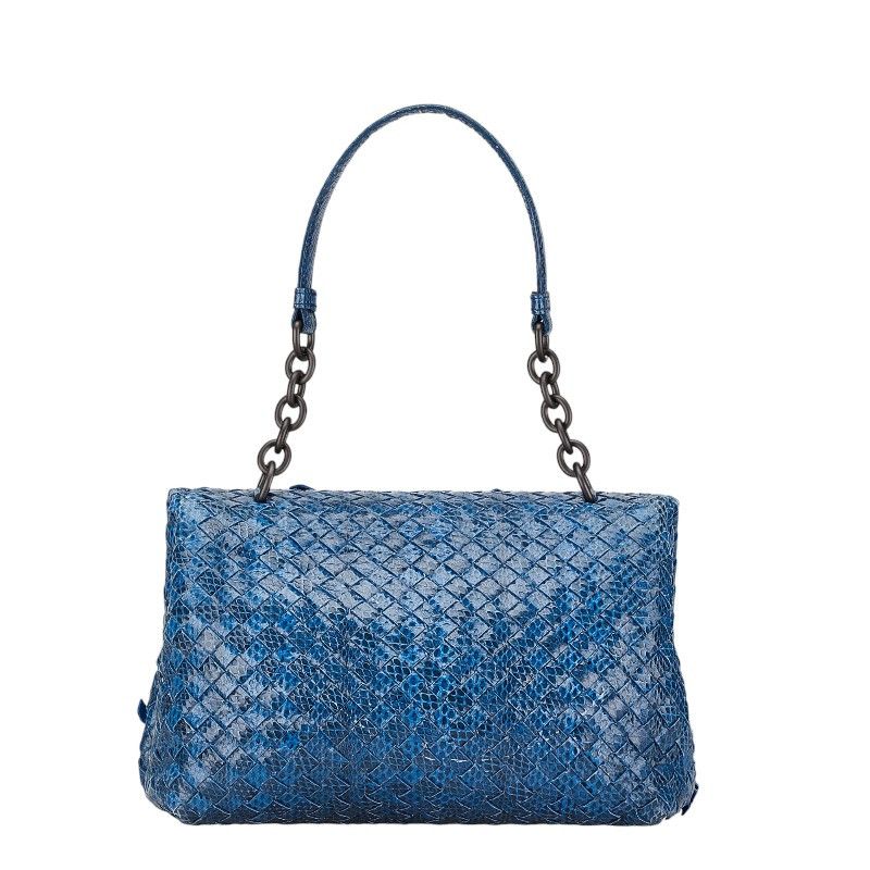 Bottega Veneta Bottega Veneta Bottega Veneta Intrecciato Python Handbag Chain Shoulder Bag Leather Shoulder Bag in Very Good Condition Size ONE SIZE - 3 Thumbnail